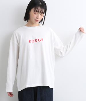 USコットンアソートロゴロンT(オフホワイト×レッド-F)