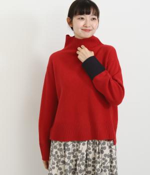 ラムズウールハイネックセーター(レッド-F)