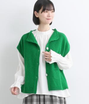 シェットランドウールハイネック2wayベスト