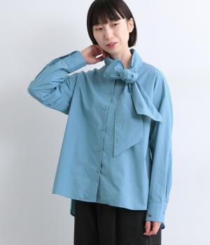 タイプライターボータイシャツ(ブルー-F)