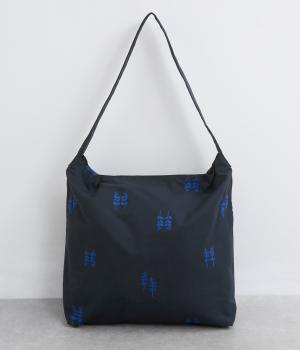 Klud グログラン刺繍ショルダートート L(ネイビー-F)