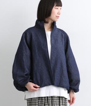 Pomme バルーンスリーブブルゾン(インディゴ-F)