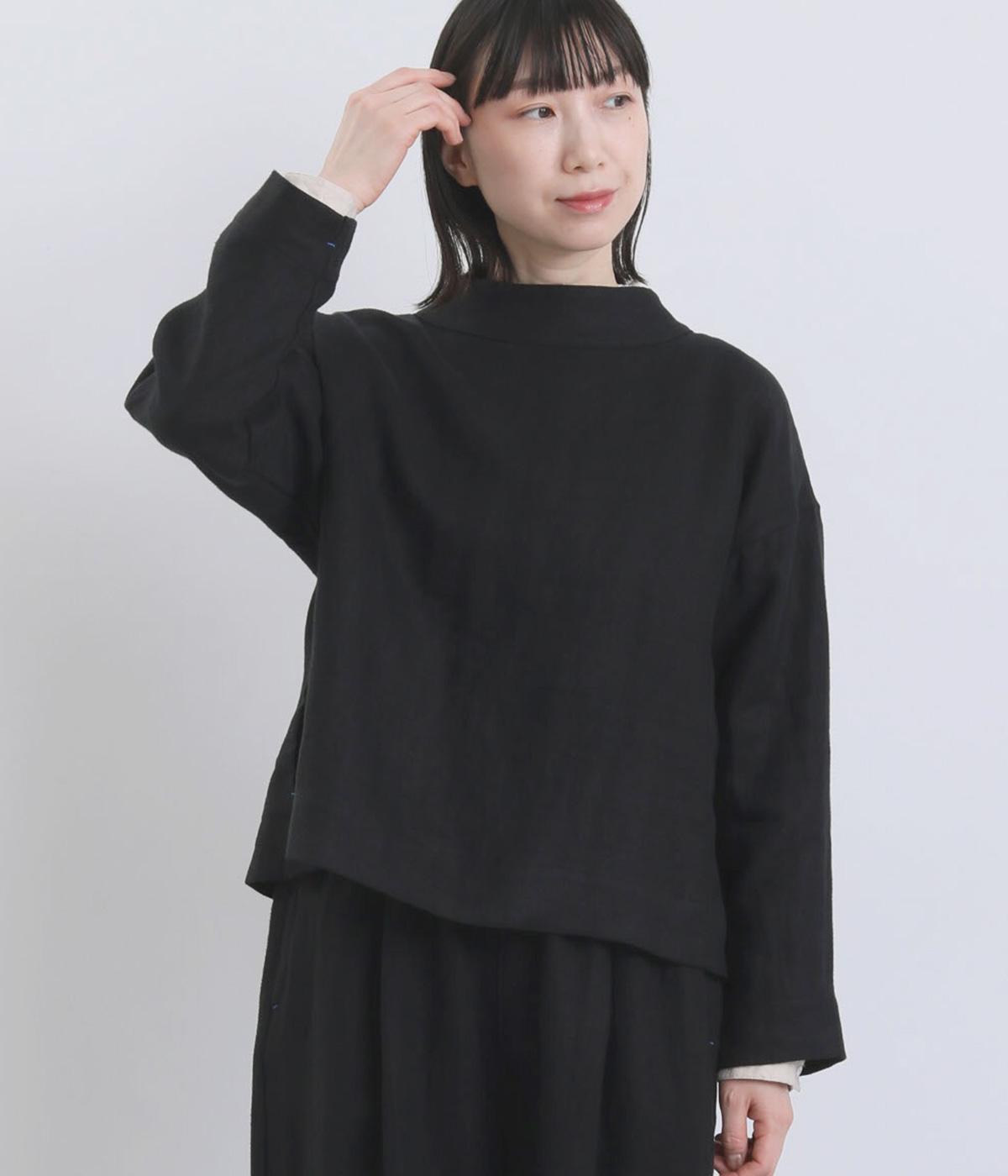 リネンサージボトルネック2wayジャケット(ブラック-F)