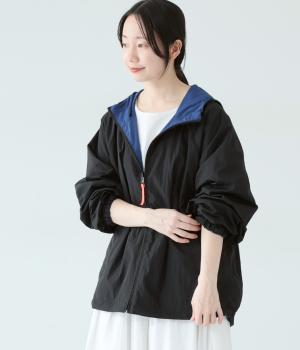 ナイロンタフタ撥水リバーシブルパーカー(ブラック-F)