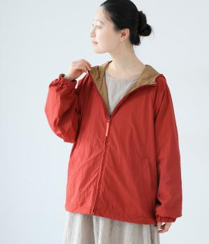 ナイロンタフタ撥水リバーシブルパーカー(レッド-F)