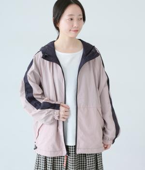 ナイロンタフタ撥水リバーシブルパーカー(ネイビー-F)