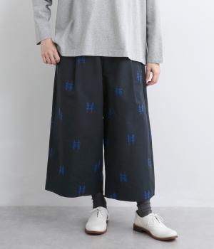グログラン刺繍クロップドパンツ(ネイビー-F)