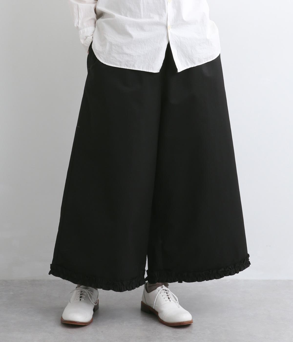 comet 裾フリルクロップドパンツ(ブラック-F)