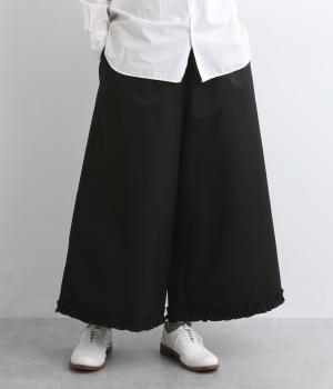 comet 裾フリルクロップドパンツ(ブラック-F)