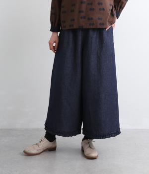 comet 裾フリルクロップドパンツ(インディゴ-F)