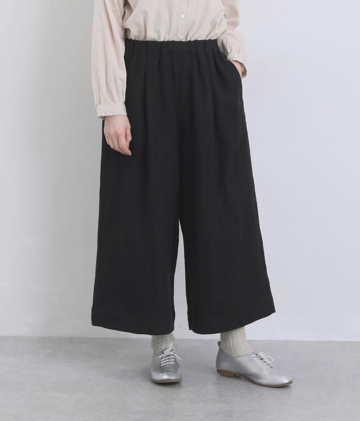 リネンサージ8分丈パンツ(ブラック-F)