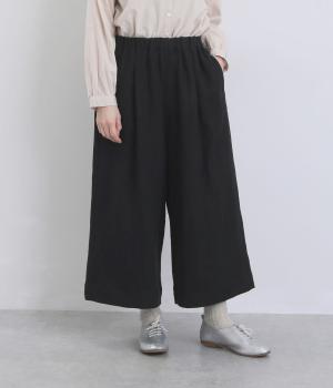 リネンサージ8分丈パンツ(ブラック-F)