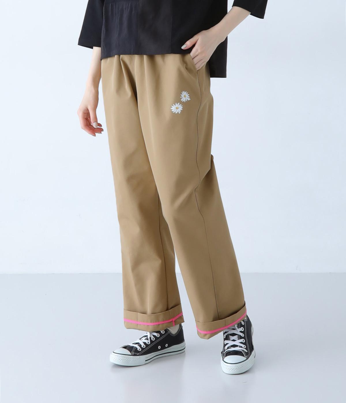 センタープレスチノパンツ(ダークベージュ-F)