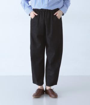 Pomme カーブデニムパンツ(ブラック-S)