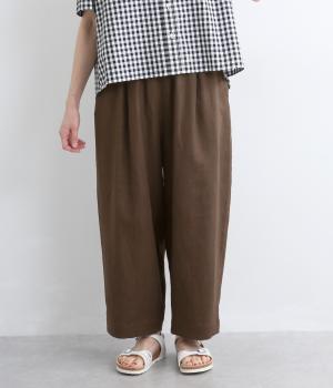 ラミー綾織りPomme plus rond9分丈パンツ(ブラウン-F)