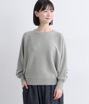 プレーティングドルマンフリルニットプルオーバー(グレー-F)