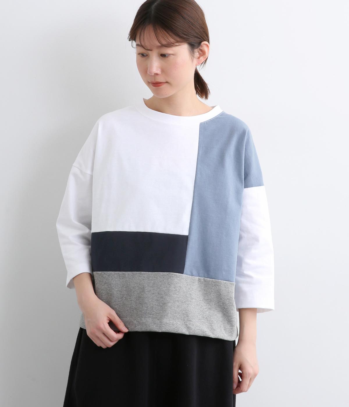 コットン天竺misc7分袖Tシャツ(オフホワイト-F)