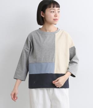 コットン天竺misc7分袖Tシャツ(グレー-F)