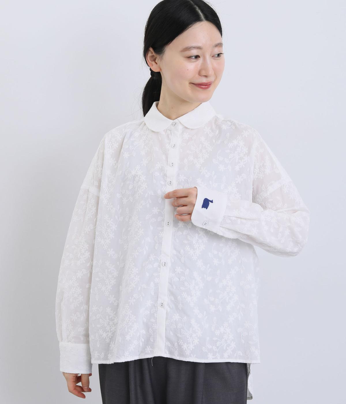 コットンエンブロイダリーレースシャツ(フラワー-F)