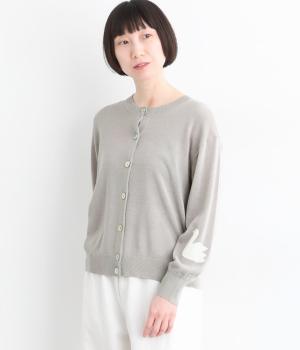 スワンインターシャクルーカーディガン