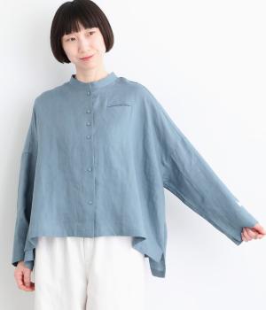 Cielスタンドカラーリネンシャツ