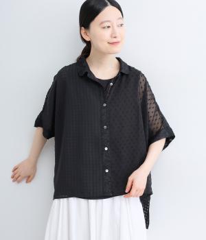 シフォンドビーシャツ(ブラック-F)