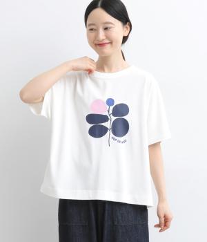 コットンユーカリアートTシャツ(オフホワイト-F)