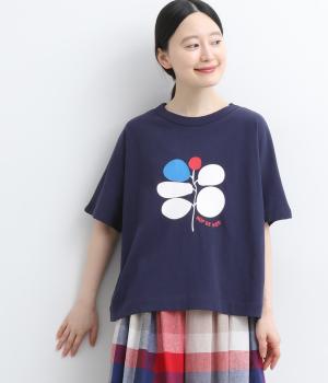 コットンユーカリアートTシャツ(ダークブルー-F)