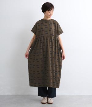 リネンコットンダブルドット2wayワンピース