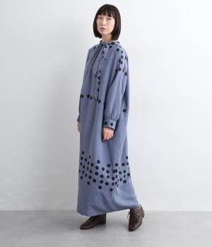 リネンレーヨンパネルドット2wayワンピース