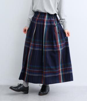 ラージチェックスカート（ネイビー・M）