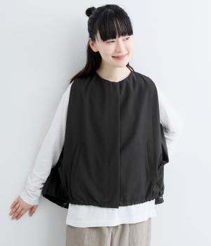 Pommeトロケープショルダーブルソンベスト(ブラック-M)