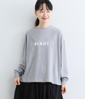 USコットンアソートロゴ袖口リブロンT（グレー×ホワイト・M）