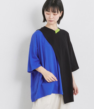 ミックスレイヤードT(ブルー-ONESIZE)