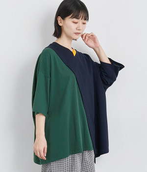 ミックスレイヤードT(グリーン-ONESIZE)