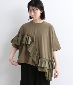 新型ラウンドフリルTシャツ