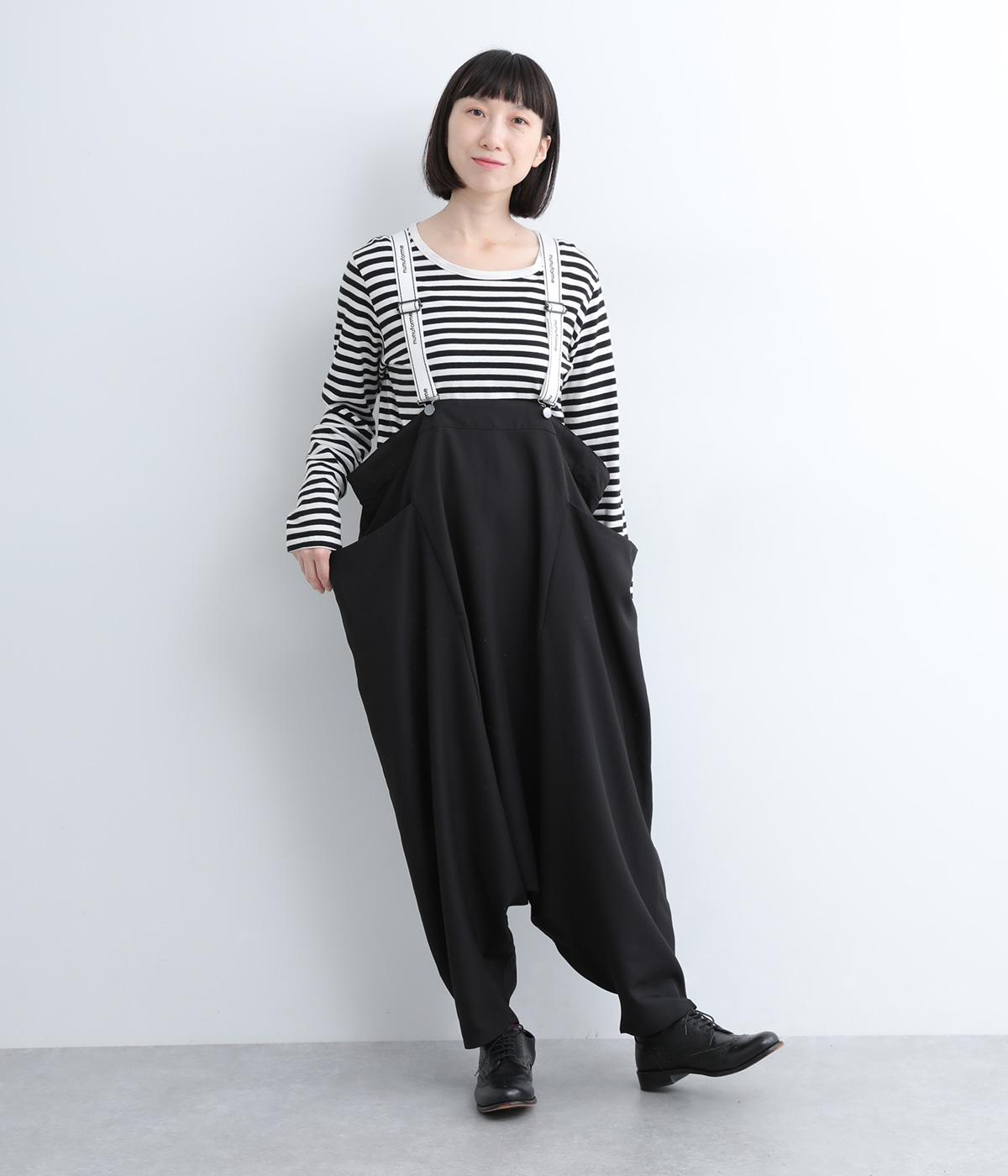 ポリエステルサルエルサロペット(ブラック-2)