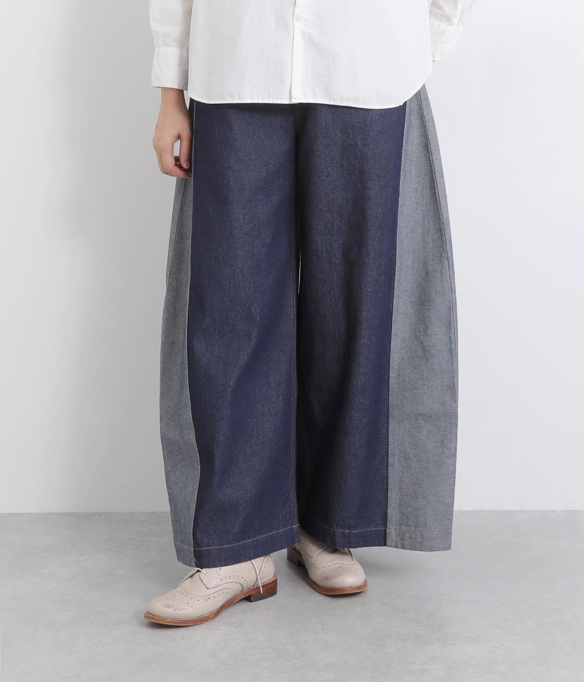 コットンデニムワイドパンツ(ワンウォッシュ-1)