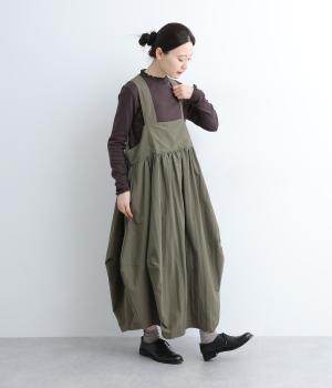 ナイロンポインテッドジャンパースカート(カーキ-2)