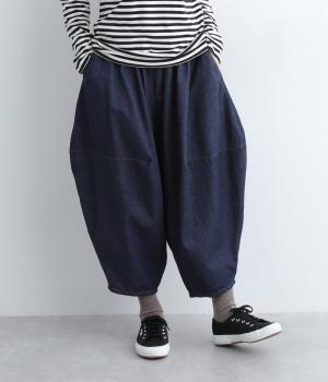 コットンデニムポインテッドパンツ