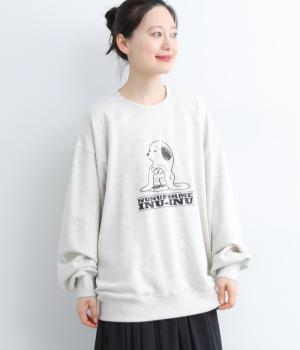 コットンobakeinuプリントスウェットシャツ(ホワイト-2)