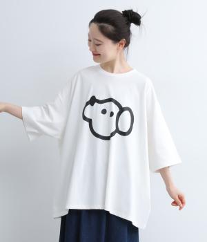 コットンゆるinuinuTシャツ(オフホワイト-2)