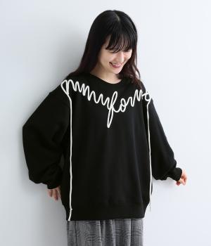 ロープ刺繍トレーナー（ブラック・1）