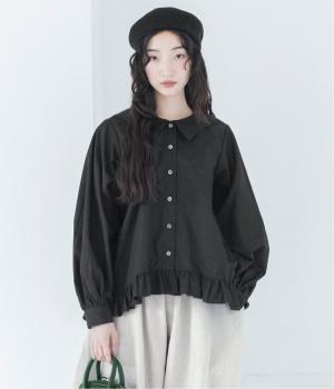 ビッグカラーブラウス（ブラック・1）