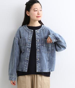 ノーカラージャケット(ネイビー-F)