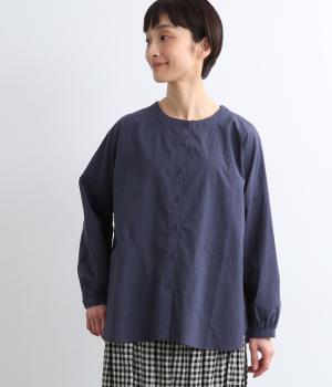 ノーカラーシャツジャケット(ネイビー-F)