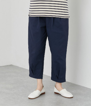 ストレッチツイル 裾タックパンツ(ネイビー-ONESIZE)