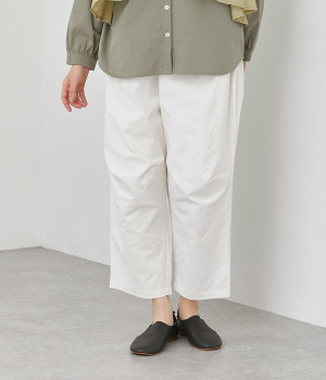 ストレッチツイル コクーンパンツ(オフホワイト-ONESIZE)