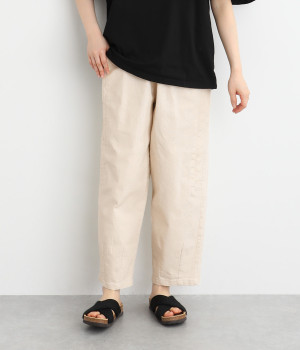 ストレッチツイル サイドタックパンツ(ベージュ-ONESIZE)