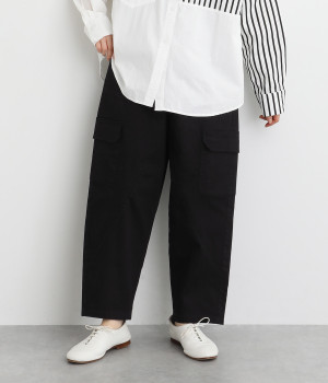 ストレッチツイル ワーク風パンツ(ブラック-ONESIZE)
